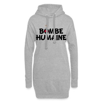 La bombe humaine - Sweat-shirt à capuche long Femme - gris chiné - Devant