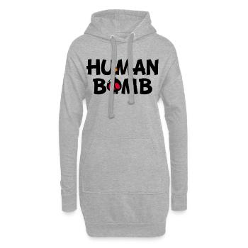 Die menschliche Bombe - Hoodie-Kleid - Grau meliert - Vorne