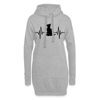 Deutscher Schäferhund Herzschlag - Hoodie-Kleid - Grau meliert - Vorne