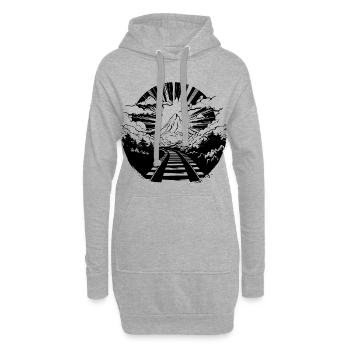 Chemin de fer - Sweat-shirt à capuche long Femme - gris chiné - Devant