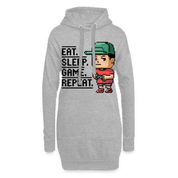 Pixel Art Gamer Lifestyle Design - Hoodie-Kleid - Grau meliert - Vorne