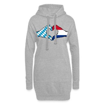 Bavière, Hollande, Drapeau, Aiguilles, Forme Coeur - Sweat-shirt à capuche long Femme - gris chiné - Devant