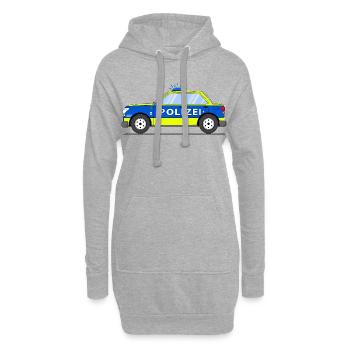 Voiture de police en bleu et jaune - Sweat-shirt à capuche long Femme - gris chiné - Devant