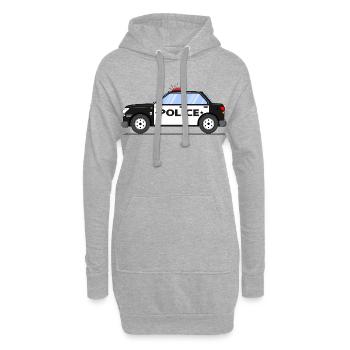 Police Schwarz und Weiß - Hoodie-Kleid - Grau meliert - Vorne