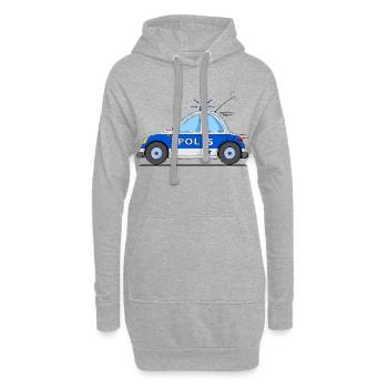 Polizeiauto Polis Blau - Hoodie-Kleid - Grau meliert - Vorne