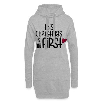 First Christmas - Hoodie-Kleid - Grau meliert - Vorne