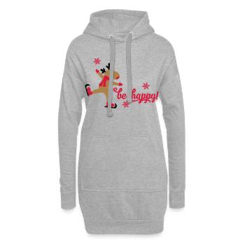 Lustige Weihnachten - Hoodie-Kleid - Grau meliert - Vorne