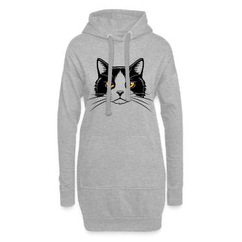 Illustration des Kopfes einer Katze. - Hoodie-Kleid - Grau meliert - Vorne