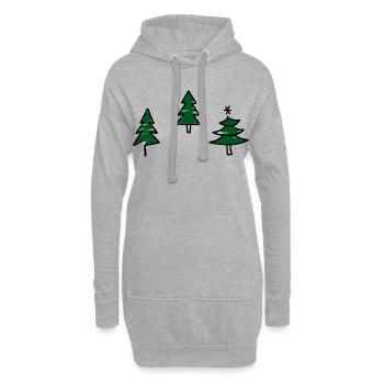 Design pour Noël - Sweat-shirt à capuche long Femme - gris chiné - Devant