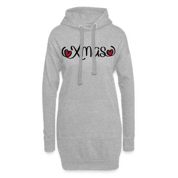 Weihnachten - Hoodie-Kleid - Grau meliert - Vorne