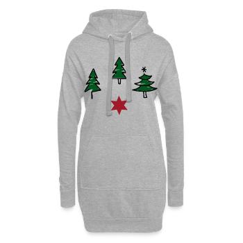 Design pour Noël - Sweat-shirt à capuche long Femme - gris chiné - Devant