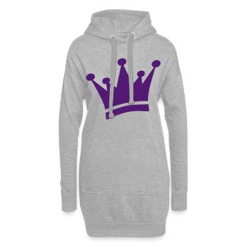 Krone als Symbol - Hoodie-Kleid - Grau meliert - Vorne