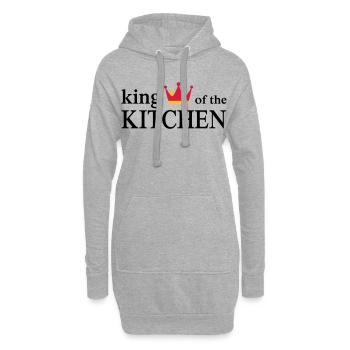 Tablier de cuisine drôle pour hommes - Sweat-shirt à capuche long Femme - gris chiné - Devant