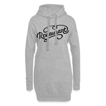 Lettrage de restaurant - Sweat-shirt à capuche long Femme - gris chiné - Devant