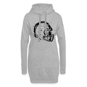 Football Helm - Hoodie-Kleid - Grau meliert - Vorne