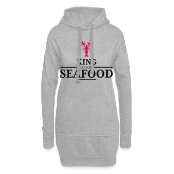 roi des fruits de mer - Sweat-shirt à capuche long Femme - gris chiné - Devant
