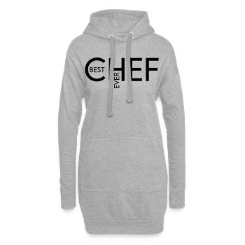 Best Chef ever - Hoodie-Kleid - Grau meliert - Vorne