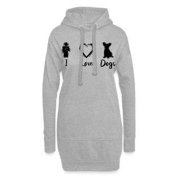 Hundeliebhaber - Hoodie-Kleid - Grau meliert - Vorne