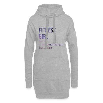 Fitness Fitness Fitness - Sweat-shirt à capuche long Femme - gris chiné - Devant