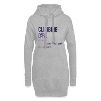 escalade - Sweat-shirt à capuche long Femme - gris chiné - Devant