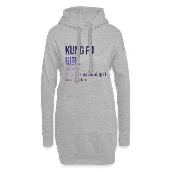 kung-fu - Sweat-shirt à capuche long Femme - gris chiné - Devant