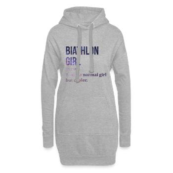 biathlon - Sweat-shirt à capuche long Femme - gris chiné - Devant