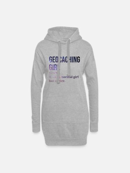 Geocaching Geocaching Geocaching - Hoodie-Kleid - Grau meliert