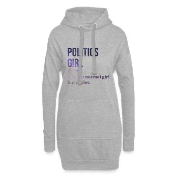 politique - Sweat-shirt à capuche long Femme - gris chiné - Devant