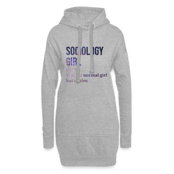 sociologie - Sweat-shirt à capuche long Femme - gris chiné - Devant