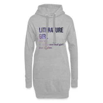 littérature - Sweat-shirt à capuche long Femme - gris chiné - Devant