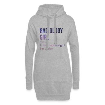 radiologie - Sweat-shirt à capuche long Femme - gris chiné - Devant