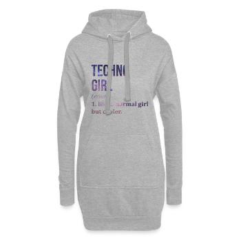 Techno - Hoodie-Kleid - Grau meliert - Vorne