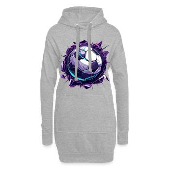Look de bande dessinée de football - Sweat-shirt à capuche long Femme - gris chiné - Devant