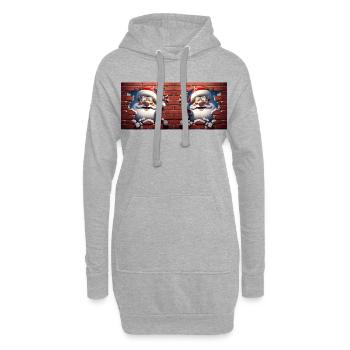 Mug Père Noël - Sweat-shirt à capuche long Femme - gris chiné - Devant