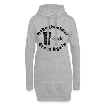 iGude Geripptes Great Again Ebbelwoi - Hoodie-Kleid - Grau meliert - Vorne