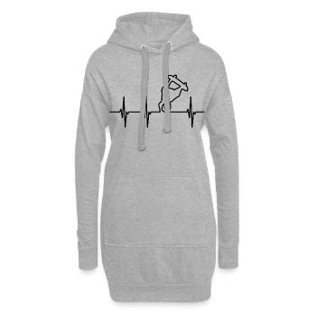 Skateboarder EKG Herzlinie - Hoodie-Kleid - Grau meliert - Vorne