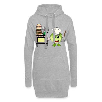 Kohl Küche Kochkunst Hobbykoch Gastgeber Köche - Hoodie-Kleid - Grau meliert - Vorne