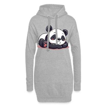 Dessin animé mignon d’un panda endormi - Design adorable - Sweat-shirt à capuche long Femme - gris chiné - Devant