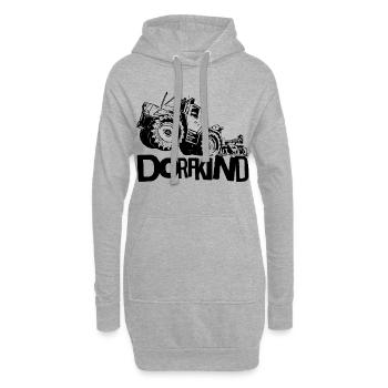 Le tracteur MB trac Dorfkind prend son envol - Sweat-shirt à capuche long Femme - gris chiné - Devant