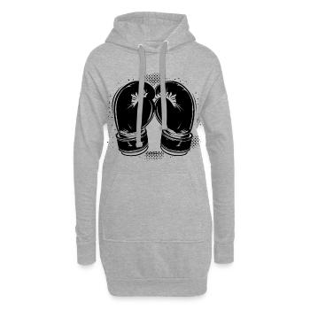 Boxhandschuhe Skizze - Hoodie-Kleid - Grau meliert - Vorne