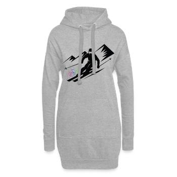 Skiurlaub Skifahrer Skifahren Wintersport - Hoodie-Kleid - Grau meliert - Vorne