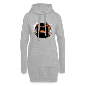Kürbis Halloween - Hoodie-Kleid - Grau meliert - Vorne
