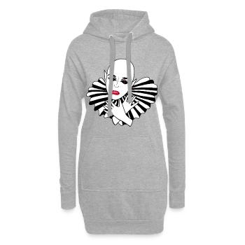 Femme vampire manga vintage - Sweat-shirt à capuche long Femme - gris chiné - Devant