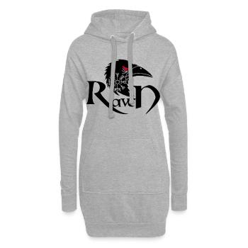 Raven für Reisende - Hoodie-Kleid - Grau meliert - Vorne