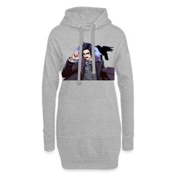 Magicien nocturne au clair de lune - Sweat-shirt à capuche long Femme - gris chiné - Devant