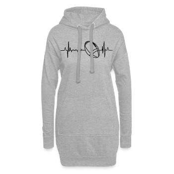 American Football Pulsschlag - Hoodie-Kleid - Grau meliert - Vorne