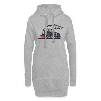 Chemin de fer - Sweat-shirt à capuche long Femme - gris chiné - Devant