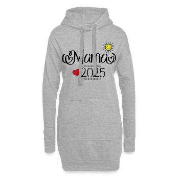 Maman 2025 - Sweat-shirt à capuche long Femme - gris chiné - Devant