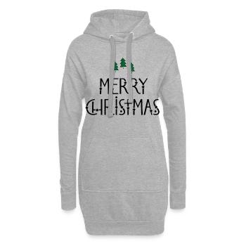 Joyeux Noël - Sweat-shirt à capuche long Femme - gris chiné - Devant