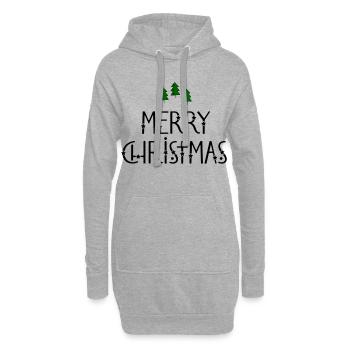 Joyeux Noël - Sweat-shirt à capuche long Femme - gris chiné - Devant